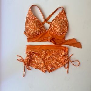 Boy Short Orange Bikini Set